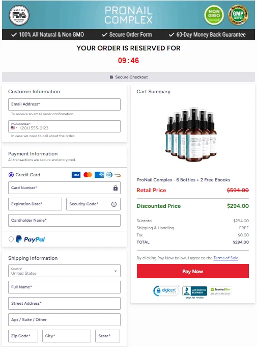 ProNail Complex Official Website Secure Order Page